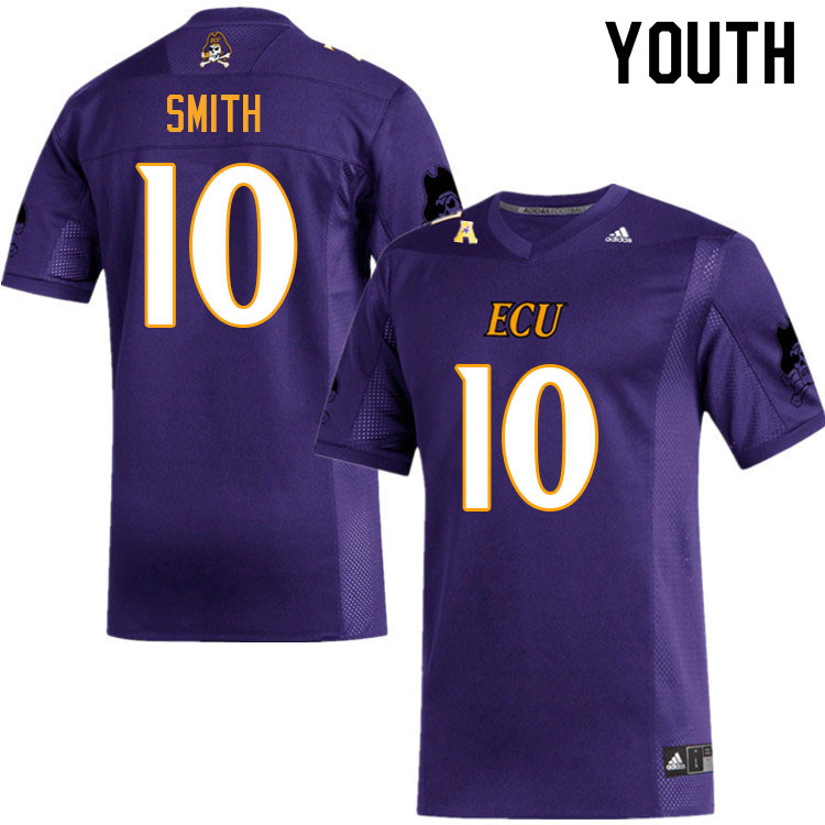 Youth #10 Xavier Smith ECU Pirates College Football Jerseys Sale-Purple